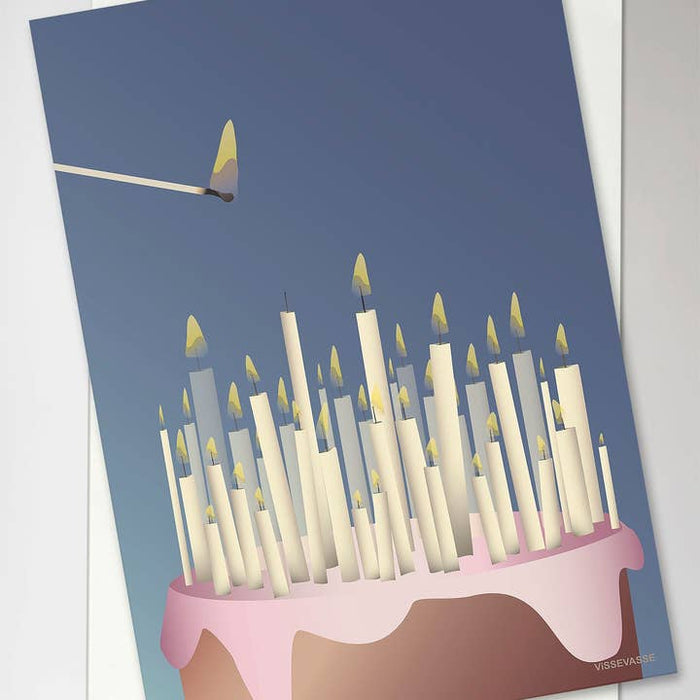 Mappa la torta con candele
