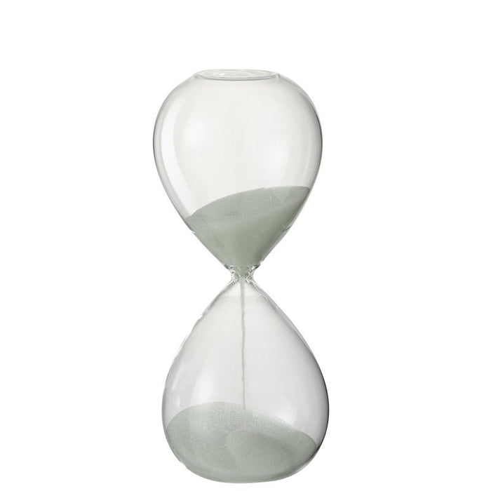 J-Line Hourglass Deco Glas/Sand weiß klein