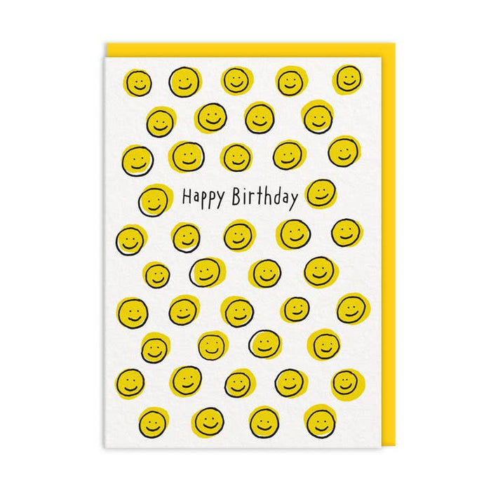 Carte Joyeux anniversaire Smiley jaune