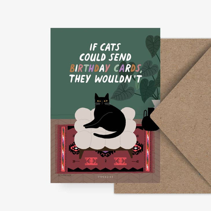 Carte si les chats pouvaient envoyer des cartes d'anniversaire | Une enveloppe