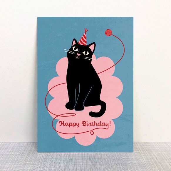 Carte Joyeux anniversaire Cat | Une enveloppe