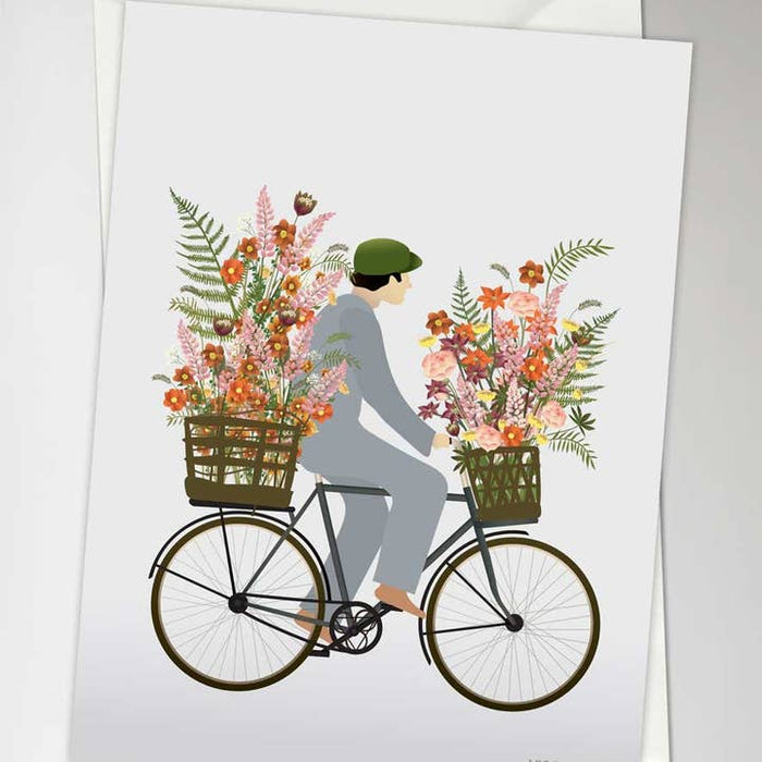 Mappa la bicicletta con fiori