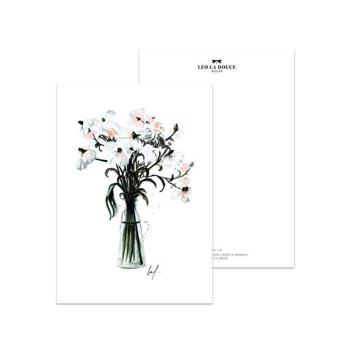 Postkarte Pastellblumen | Ein Umschlag